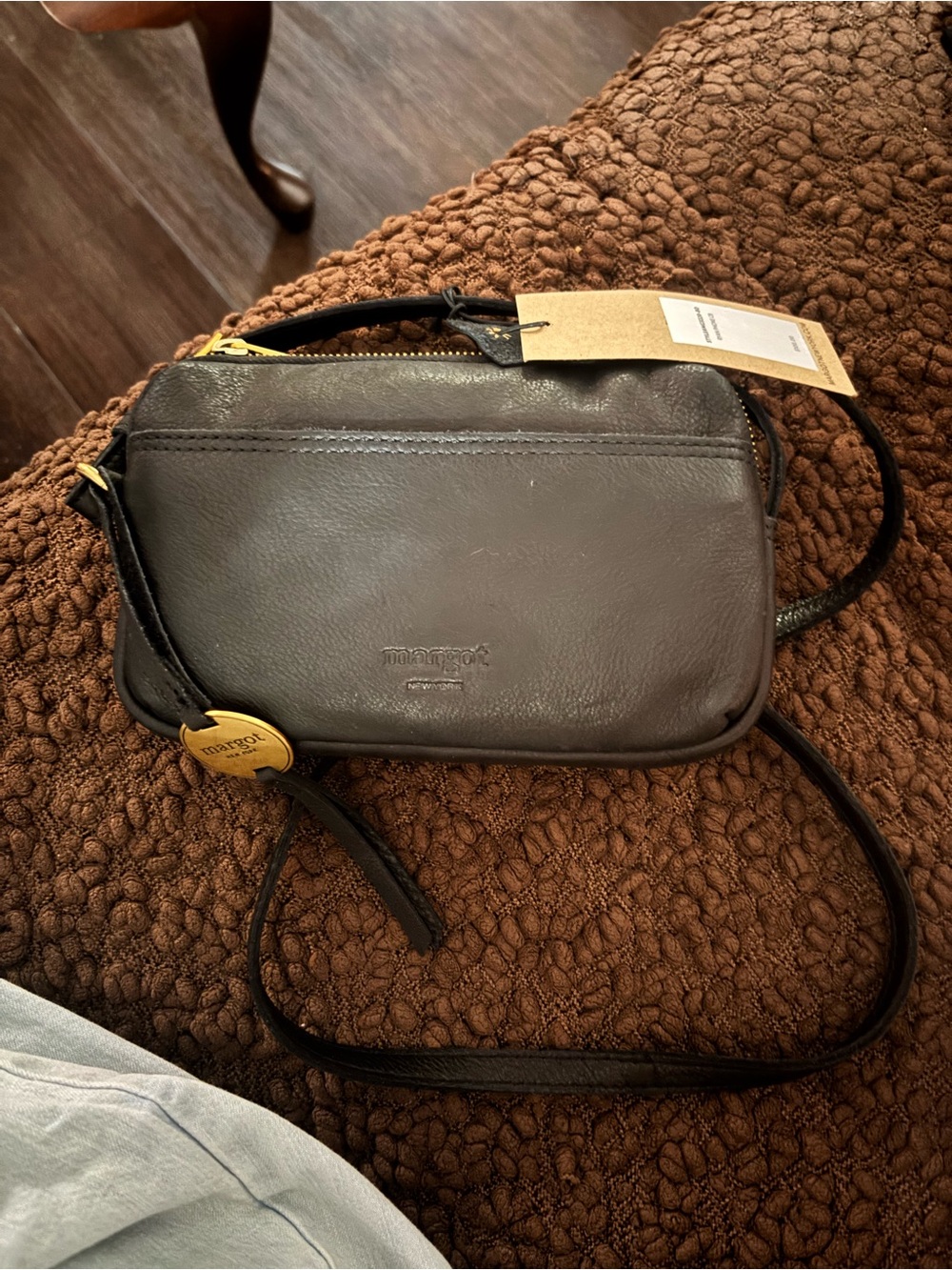 Margot New York black Leather Crossbody Bag
